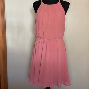 Coral chiffon dress